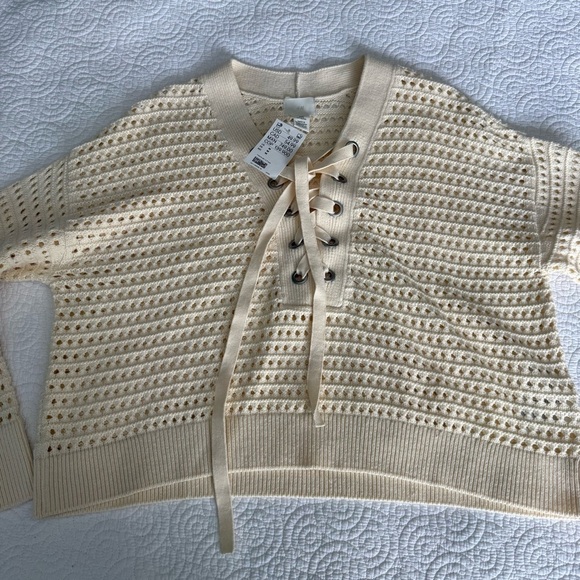 POINTELLE-KNIT JUMPER WITH LACING - Picture 9 of 9